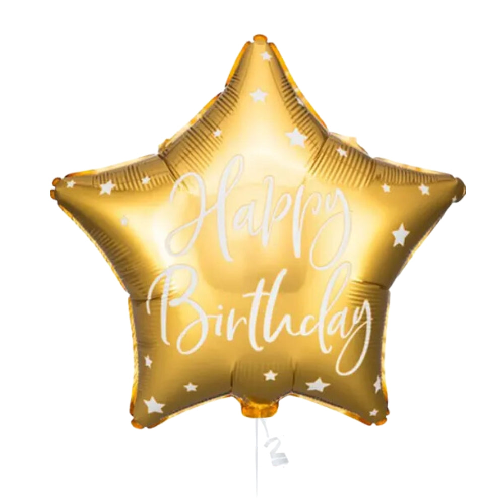 Ballon Happy Birthday Ster Goud