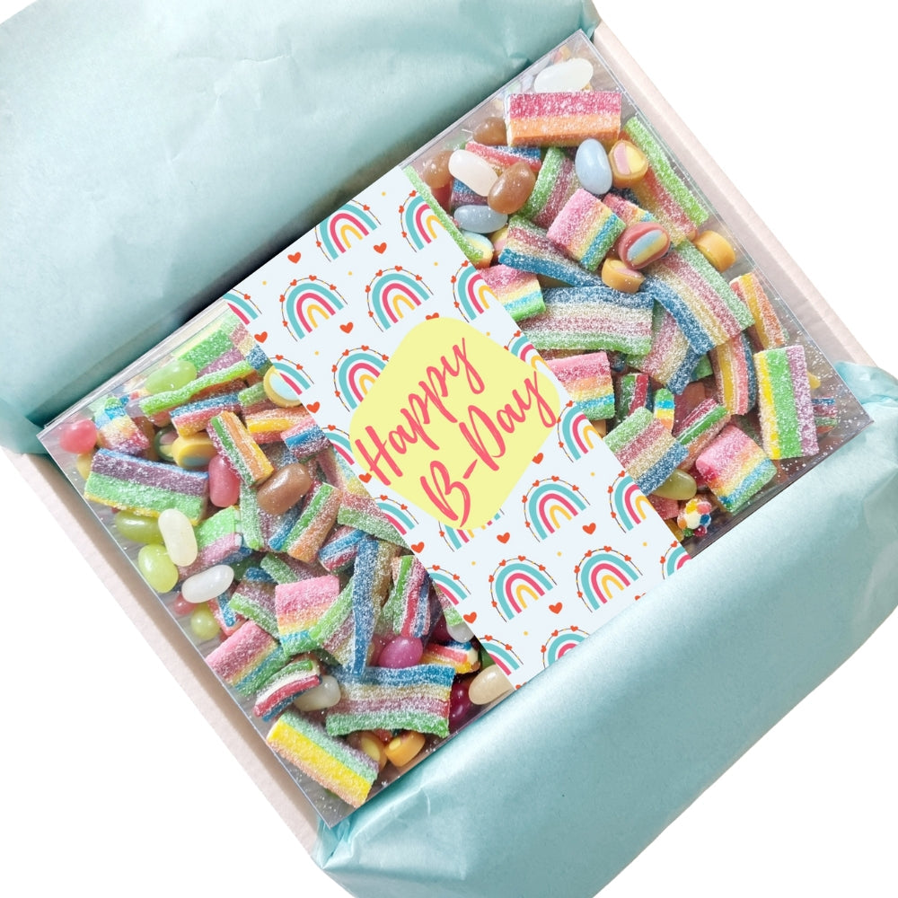 Regenboog Happy Birthday - Snoepbox
