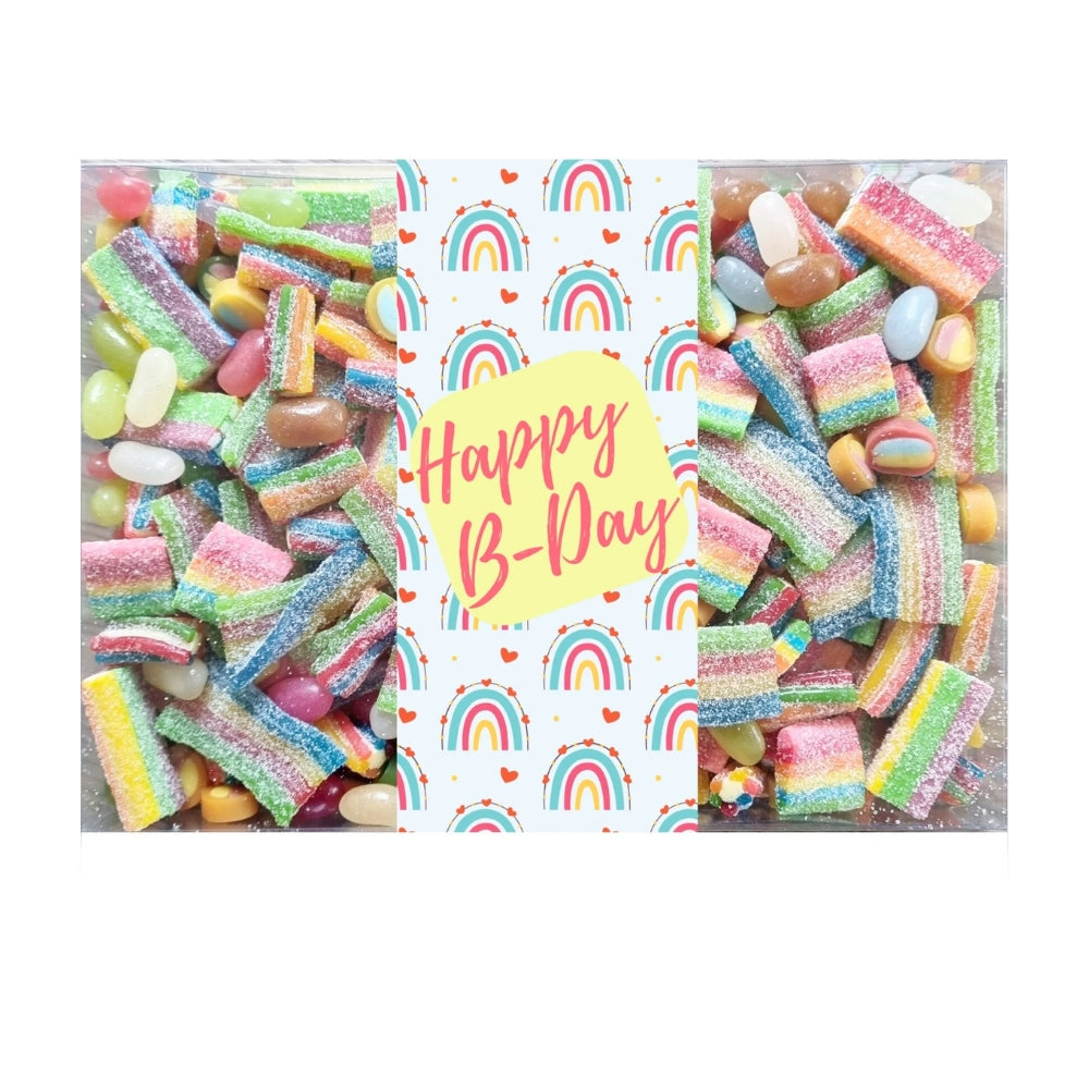 Regenboog Happy Birthday - Snoepbox