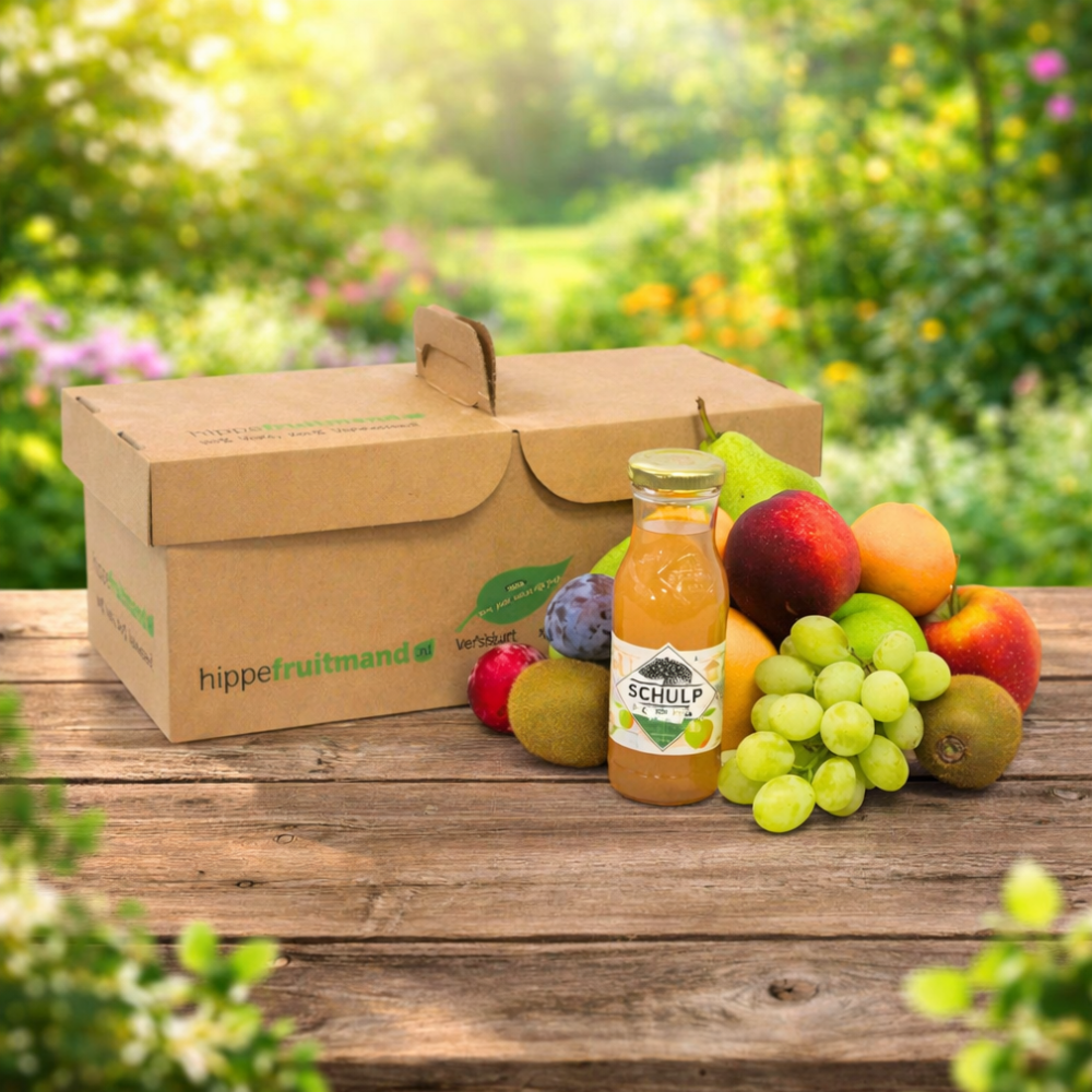 Fruitmand puur natuur appelsap