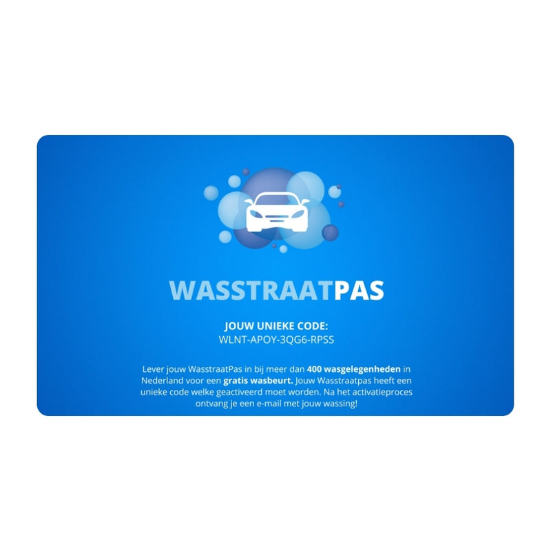 Wasstraatpas Cadeaubon