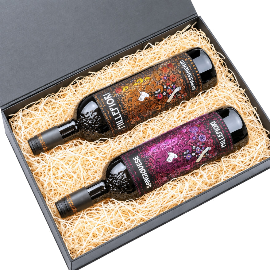 Millefiori Rood & Wit - Premium wijngeschenk