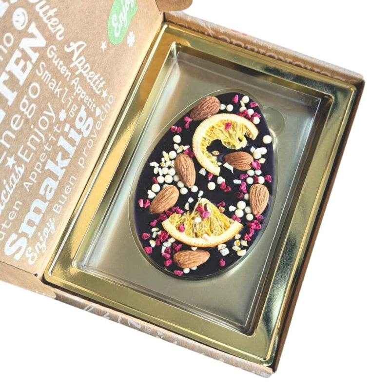 Luxe chocolade paasei met noten en fruit  - min. 25 stuks