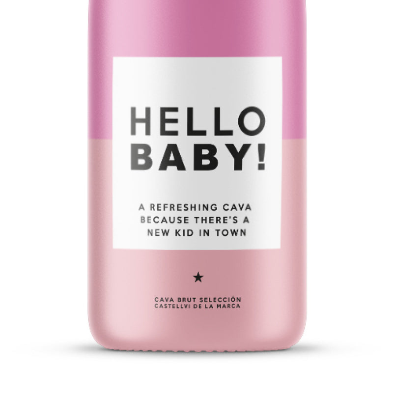 MessageBottle Cava Hello Baby Roze