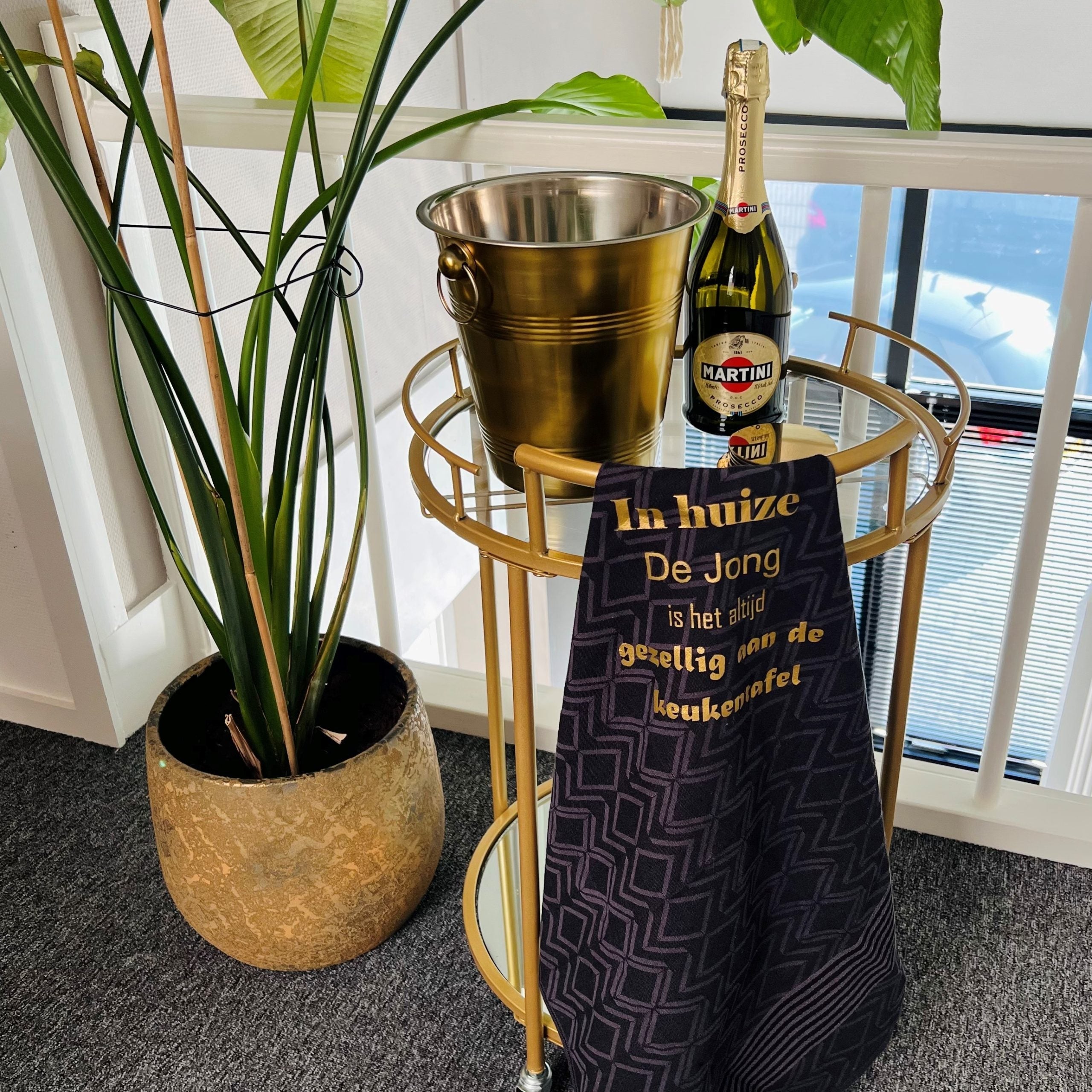 Theedoek met eigen naam/tekst - Brievenbuscadeau