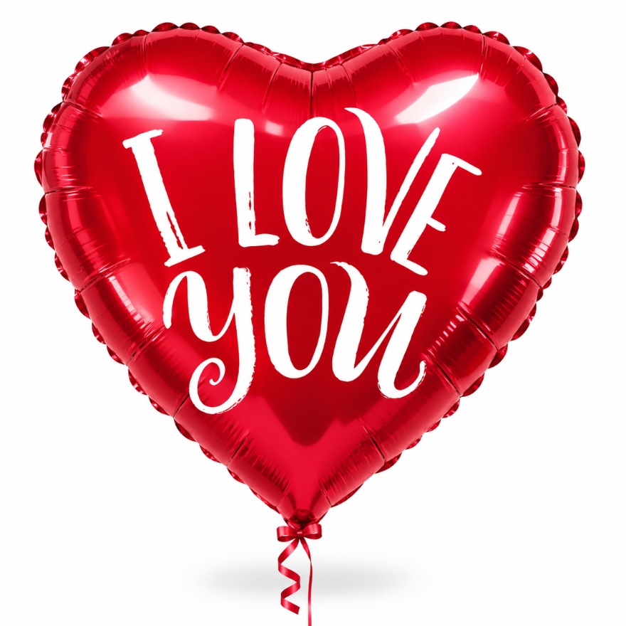 I Love You Helium Hartballon Rood – 45 cm (Leeg)
