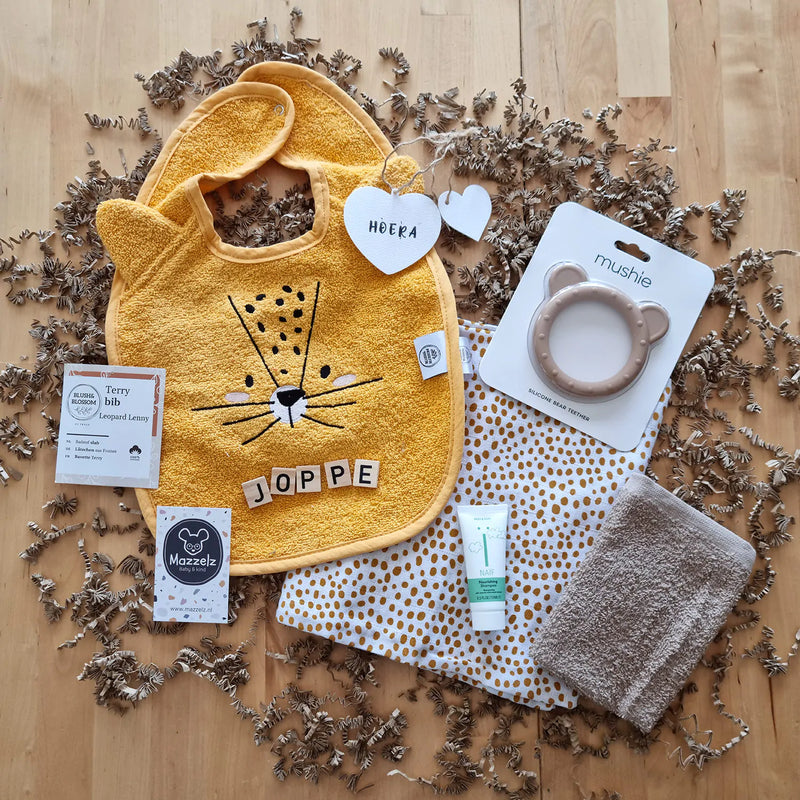 Kraamcadeau Box Neutraal - Luipaard Middel