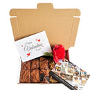 Valentijns Brownie Proeverij  - 10 stuks (incl. roos)