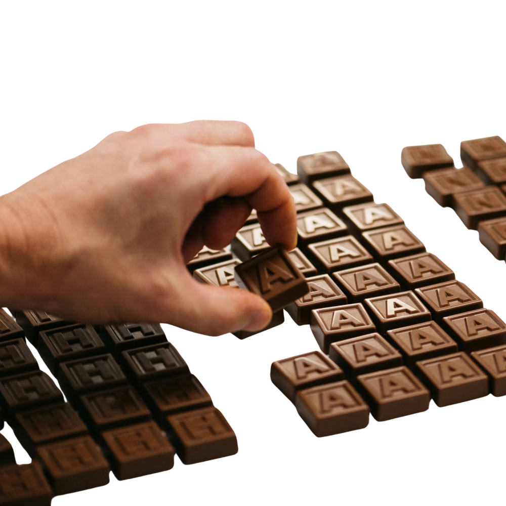 Chocotelegram 21 -  I love you melk/wit 200g
